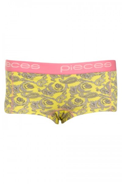 PIECES Damen Boxer Slips Short Lady Boxers gelb paisley